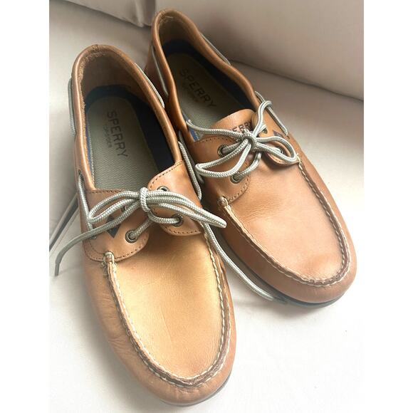 Sperry Authentic Original 2-Eye Boat Shoe Slip On Royal Brown Leather Mens 12W - Picture 2 of 11